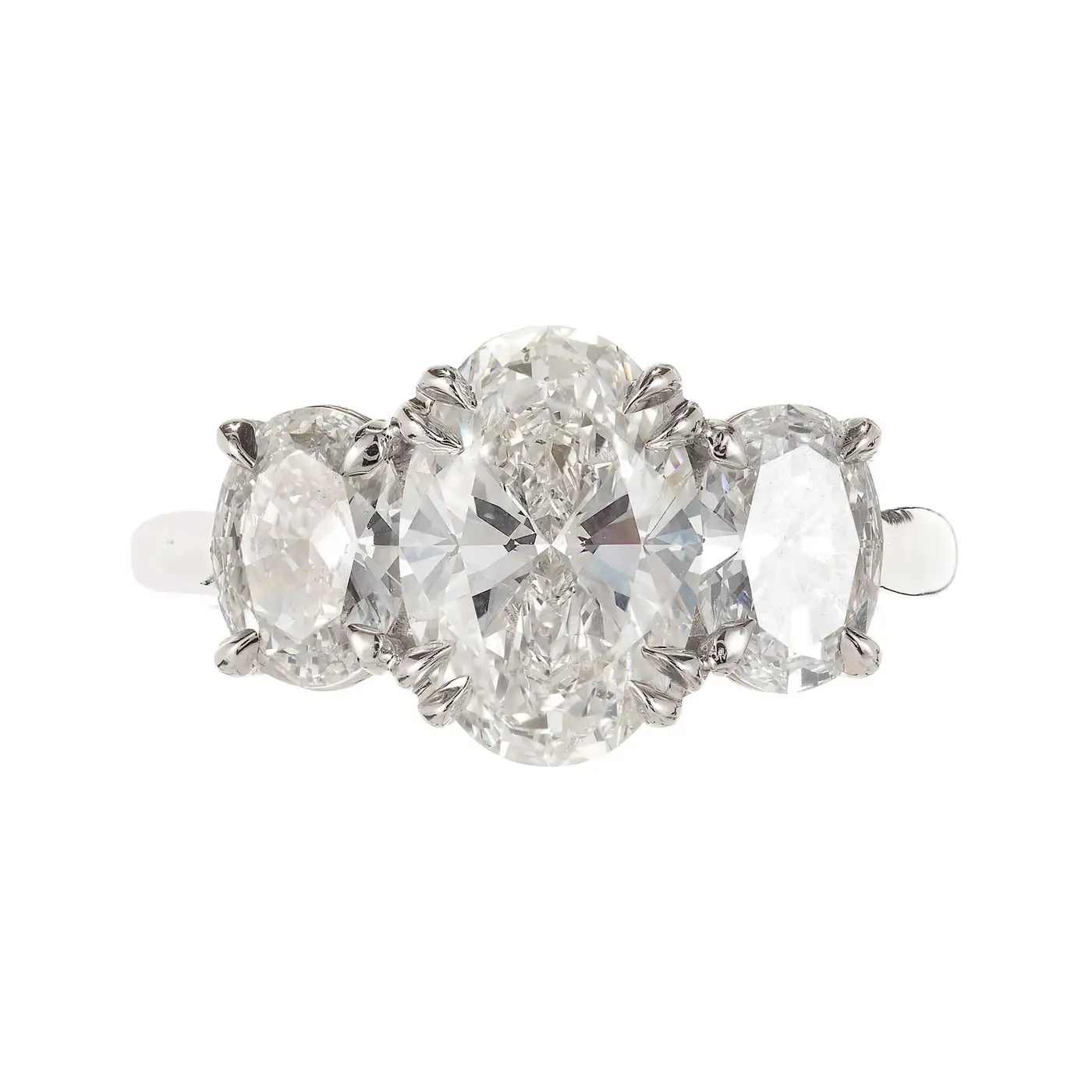 Peter Suchy 2.01 Carat Oval Diamond Platinum Three-Stone Engagement Ring - Image 5