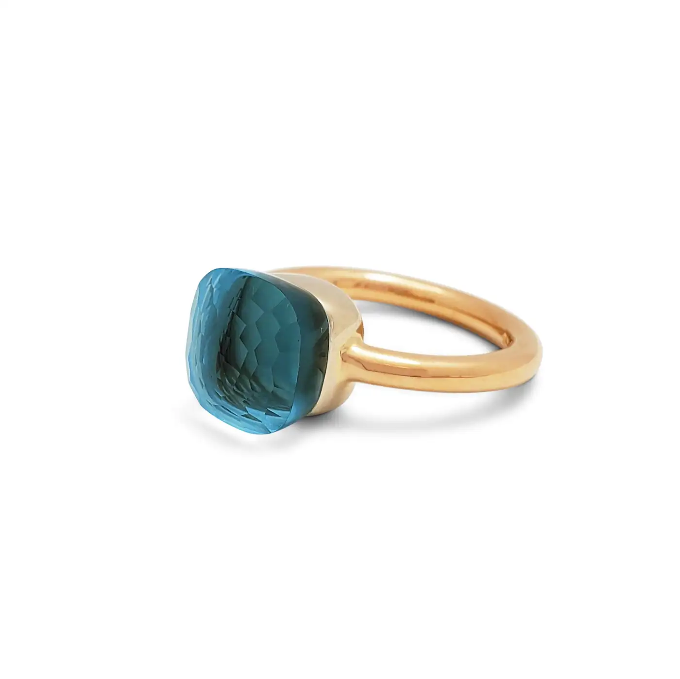 Pomellato Nudo Rose Gold and Blue Topaz Ring - Image 3