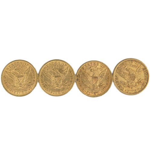 Pre-33 $5 Liberty Gold Half Eagle 4-Coin Set (Random Year XF+) - Image 2