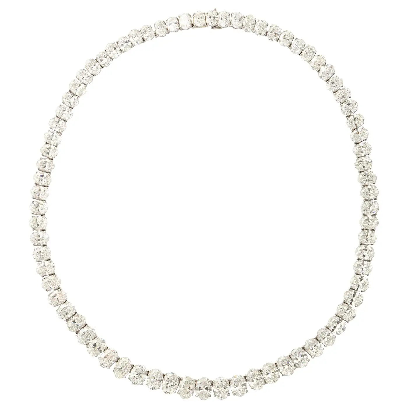 Rare Oval Diamond Platinum Necklace - Image 6