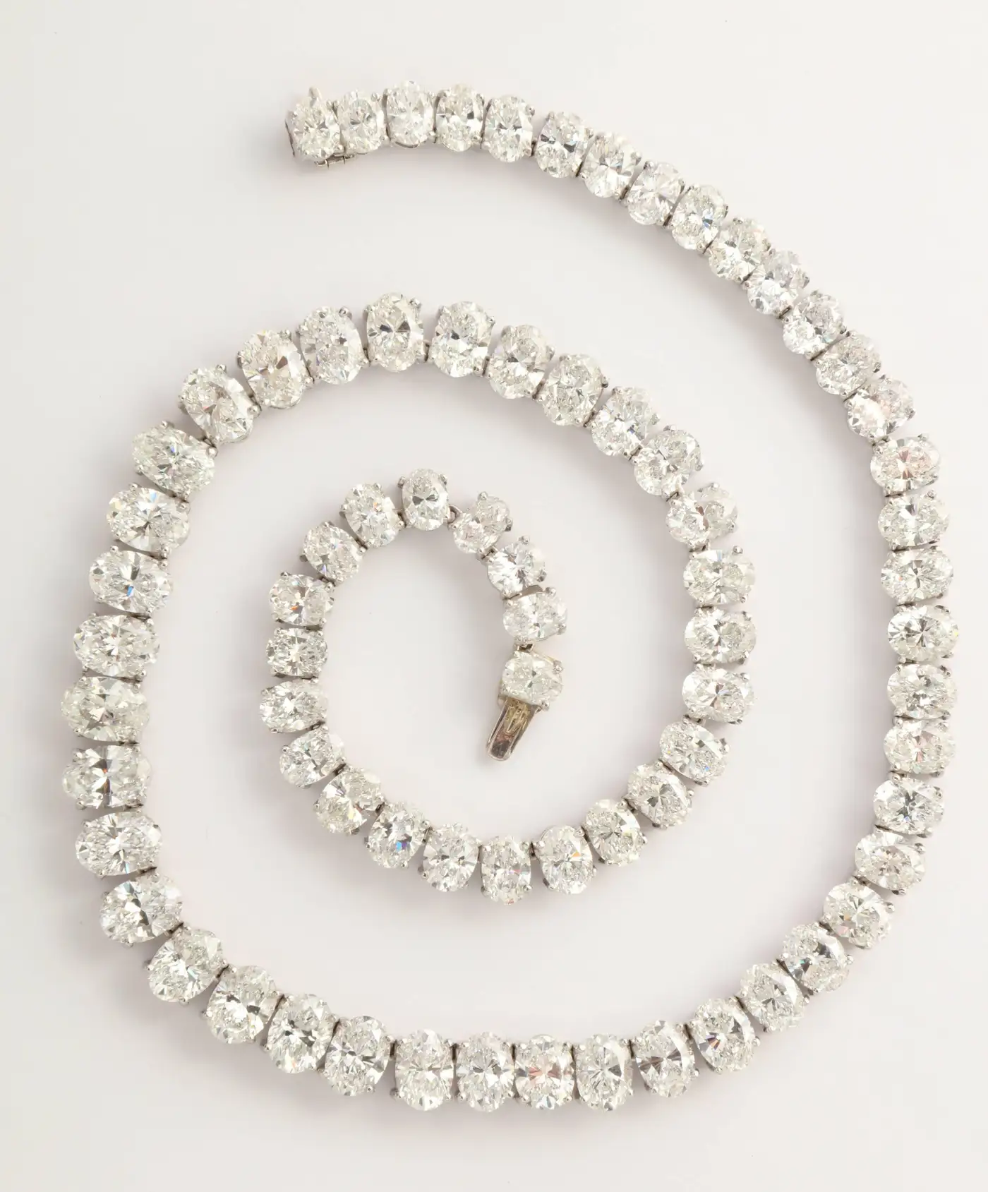 Rare Oval Diamond Platinum Necklace - Image 2
