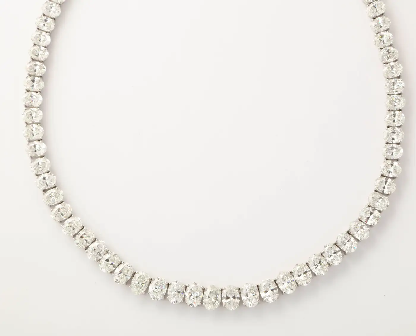 Rare Oval Diamond Platinum Necklace - Image 3