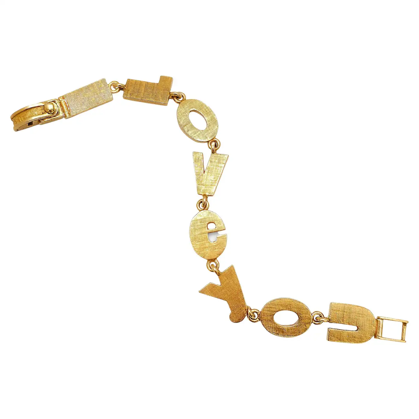 Retro 14 Karat Yellow Gold I Love You Bracelet - Image 2