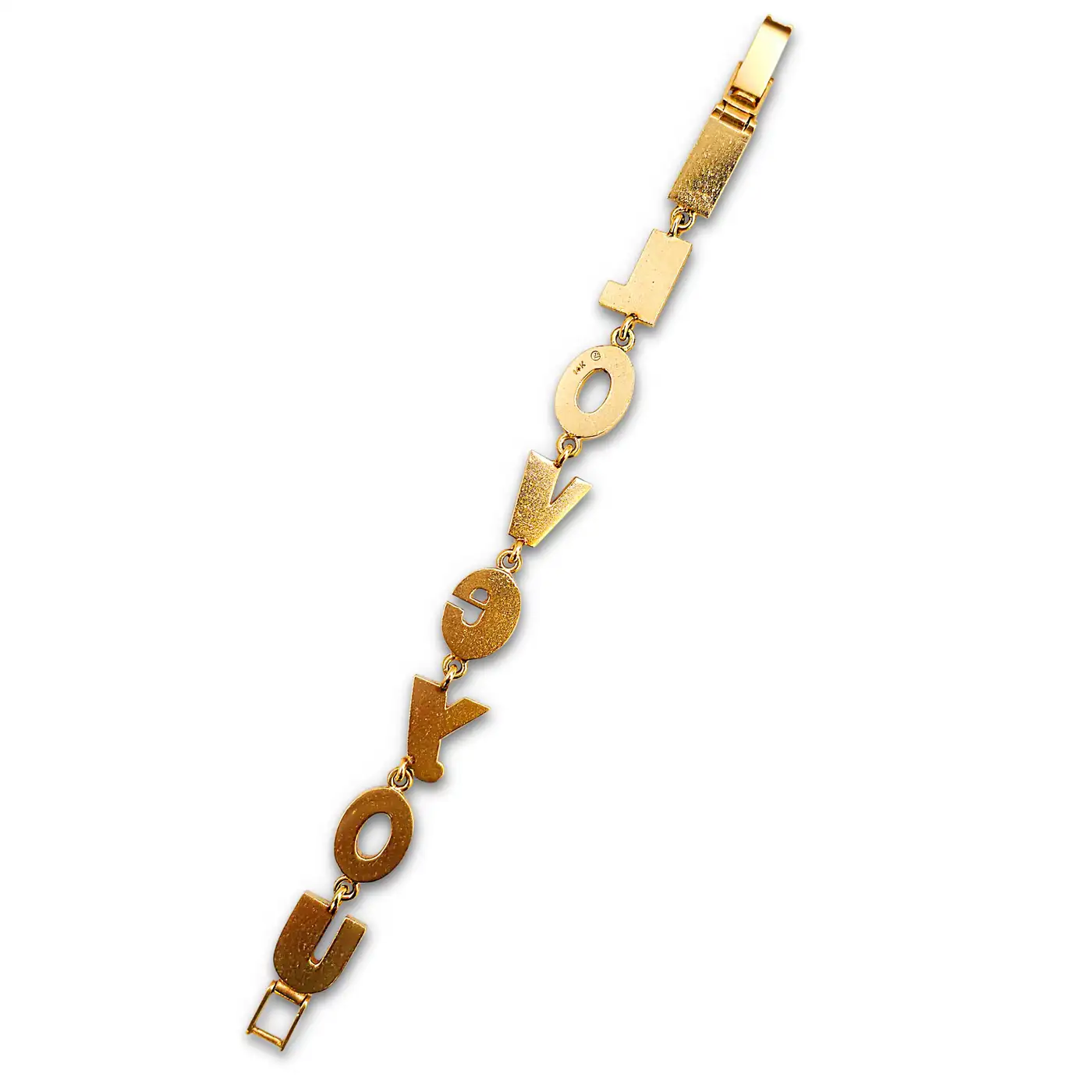 Retro 14 Karat Yellow Gold I Love You Bracelet - Image 5