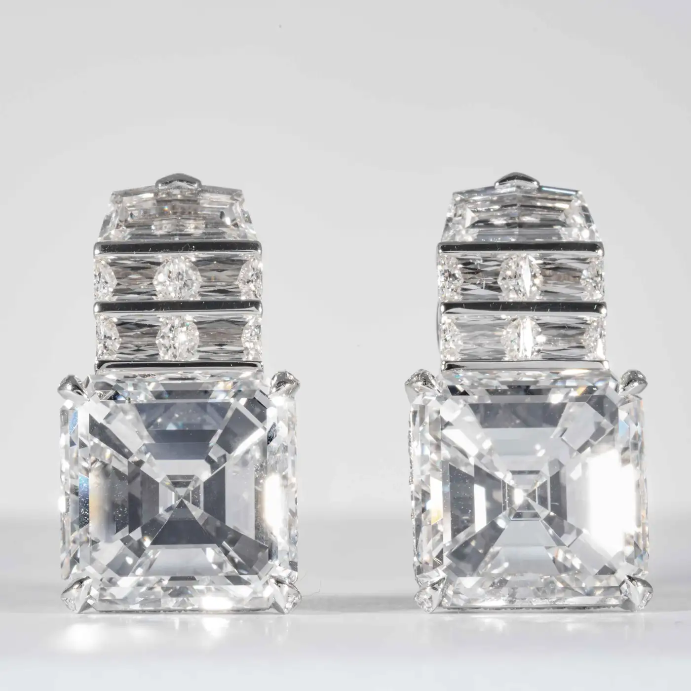 Shreve Crump & Low GIA Certified 18.21 Carat Asscher Cut Diamond Drop Earrings - Image 3