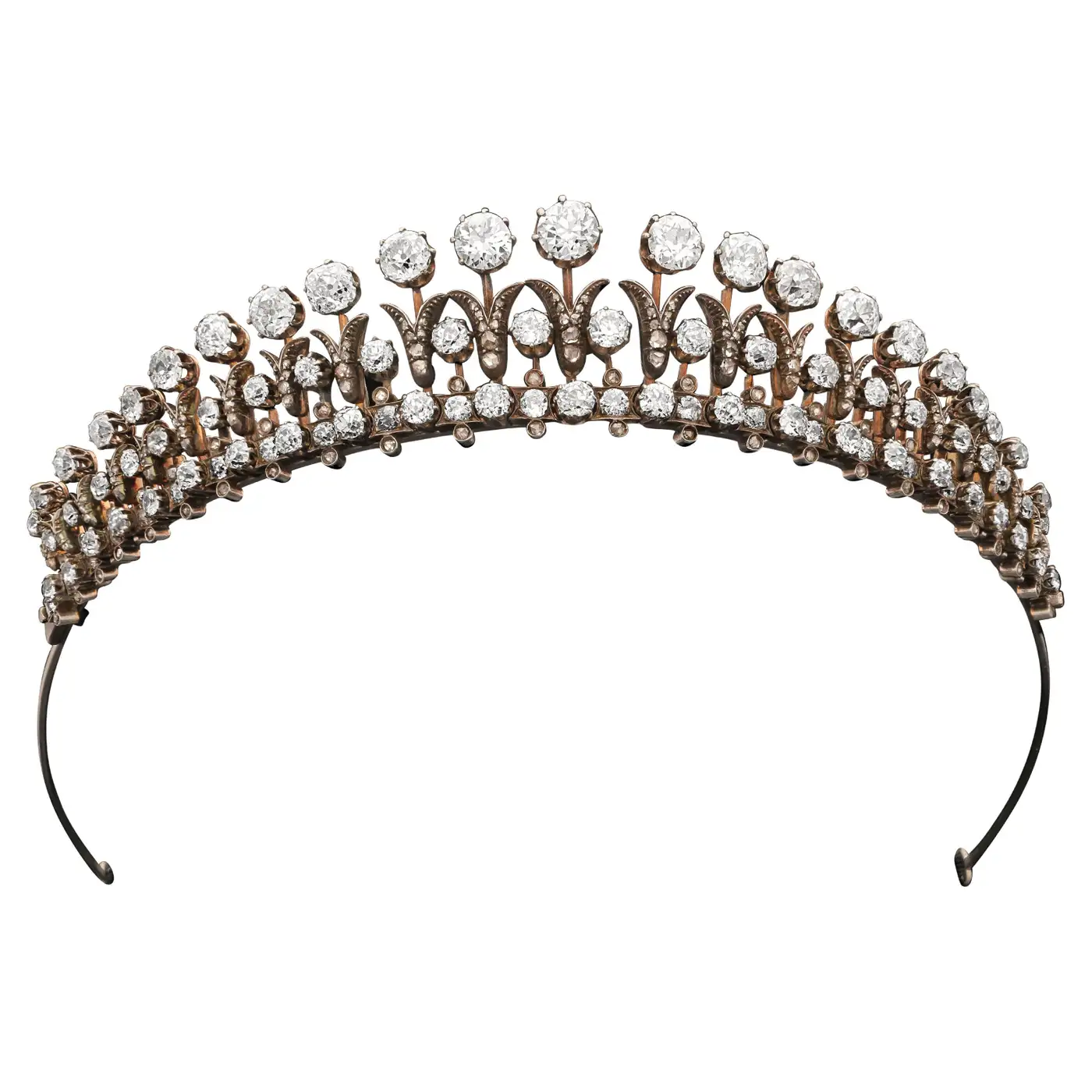 Stunning Victorian Old-Cut Diamond Fringe Tiara Convertible to Necklace Bracelet - Image 5