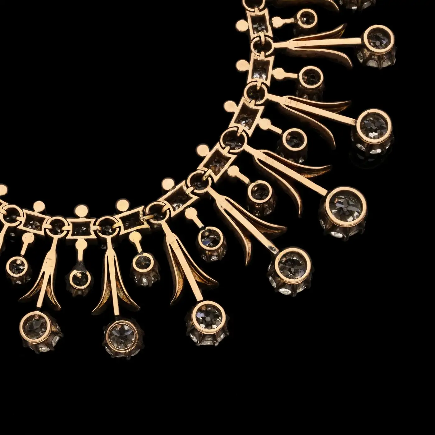 Stunning Victorian Old-Cut Diamond Fringe Tiara Convertible to Necklace Bracelet - Image 4