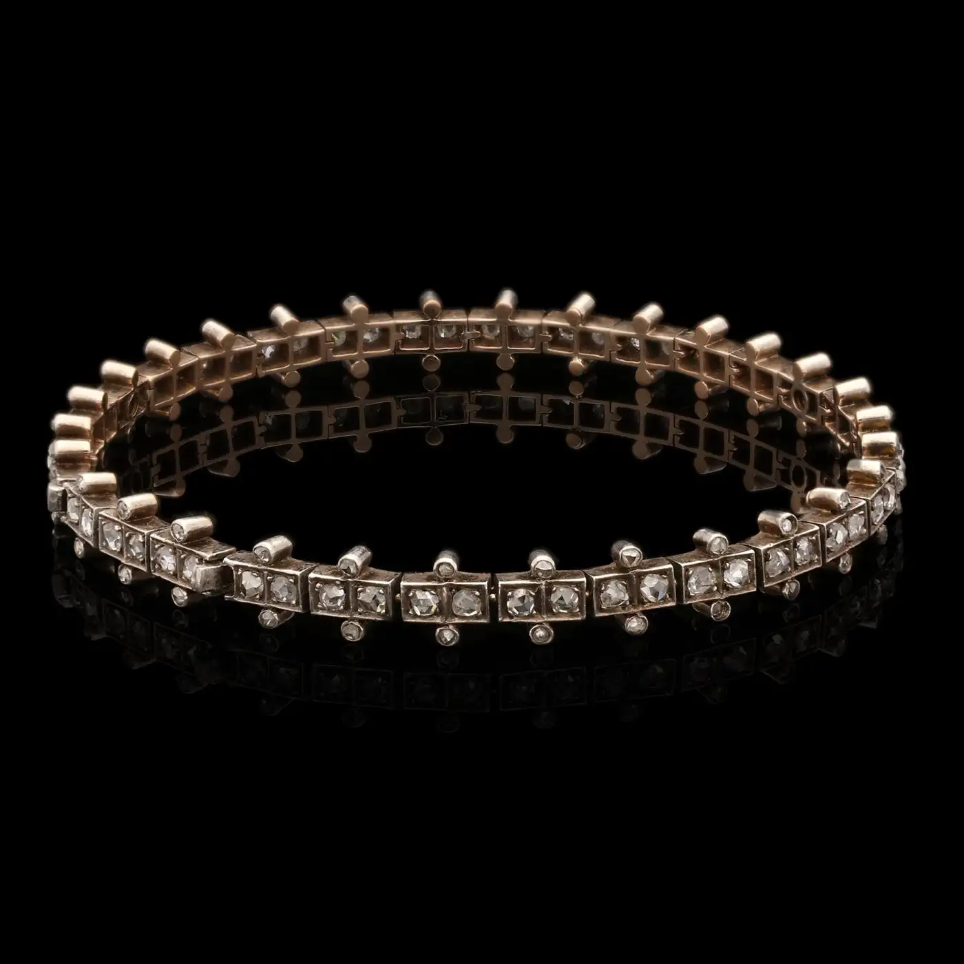 Stunning Victorian Old-Cut Diamond Fringe Tiara Convertible to Necklace Bracelet - Image 3