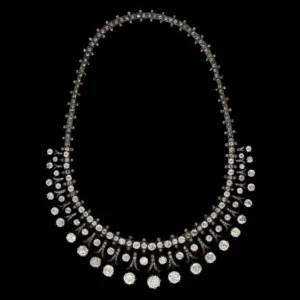 Stunning Victorian Old-Cut Diamond Fringe Tiara Convertible to Necklace Bracelet