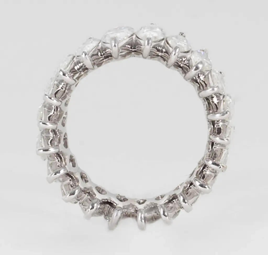 Wide Marquise Diamond Eternity Band Set in Platinum - Image 3