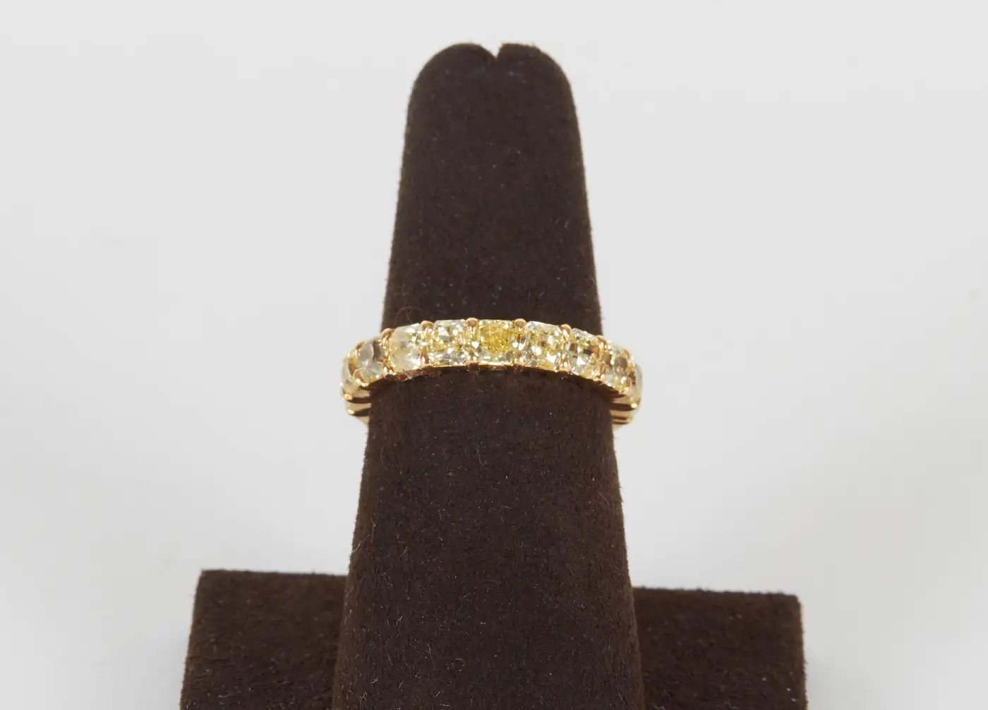 Yellow Diamond Gold Eternity Band Ring - Image 4