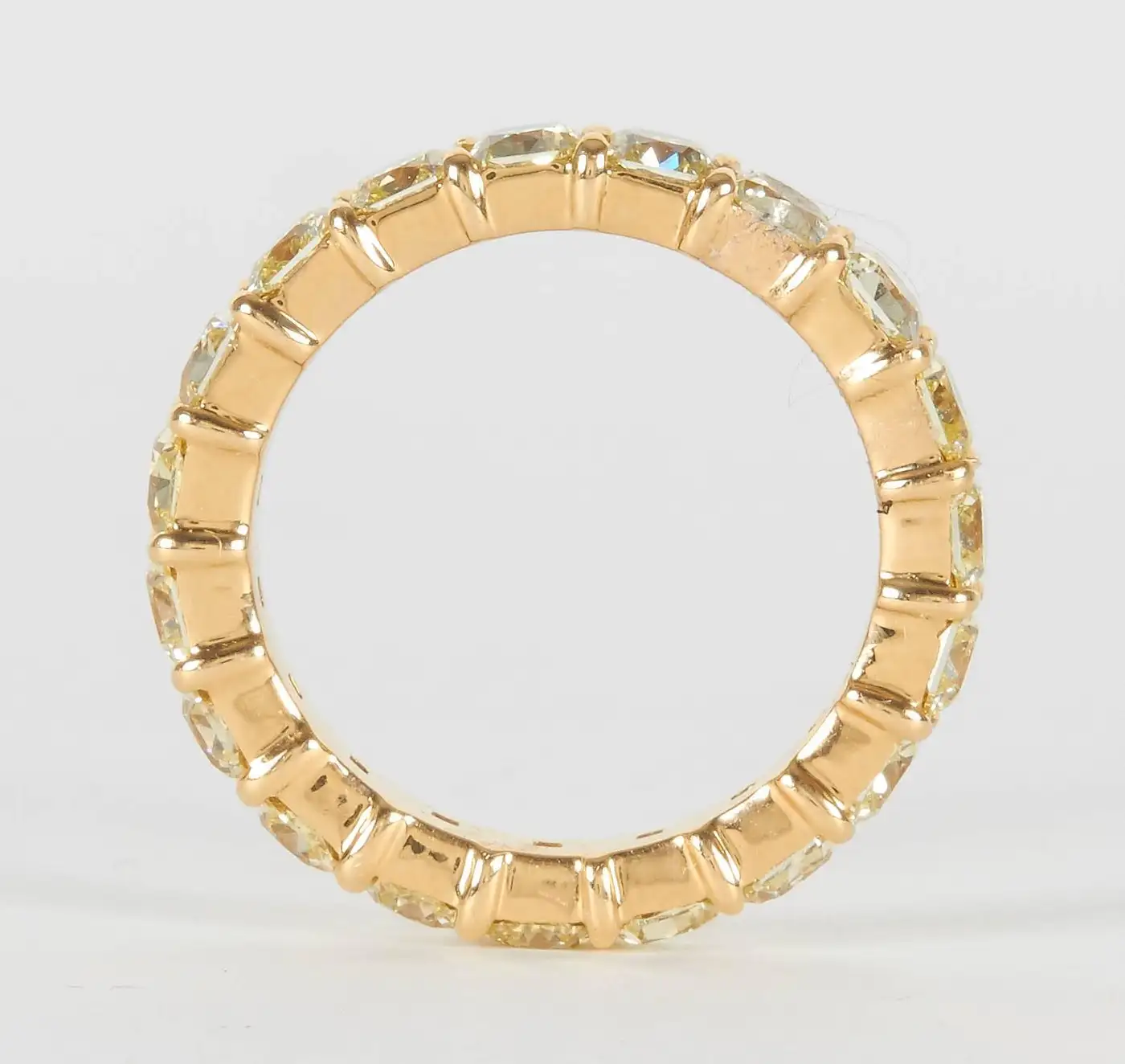 Yellow Diamond Gold Eternity Band Ring - Image 3