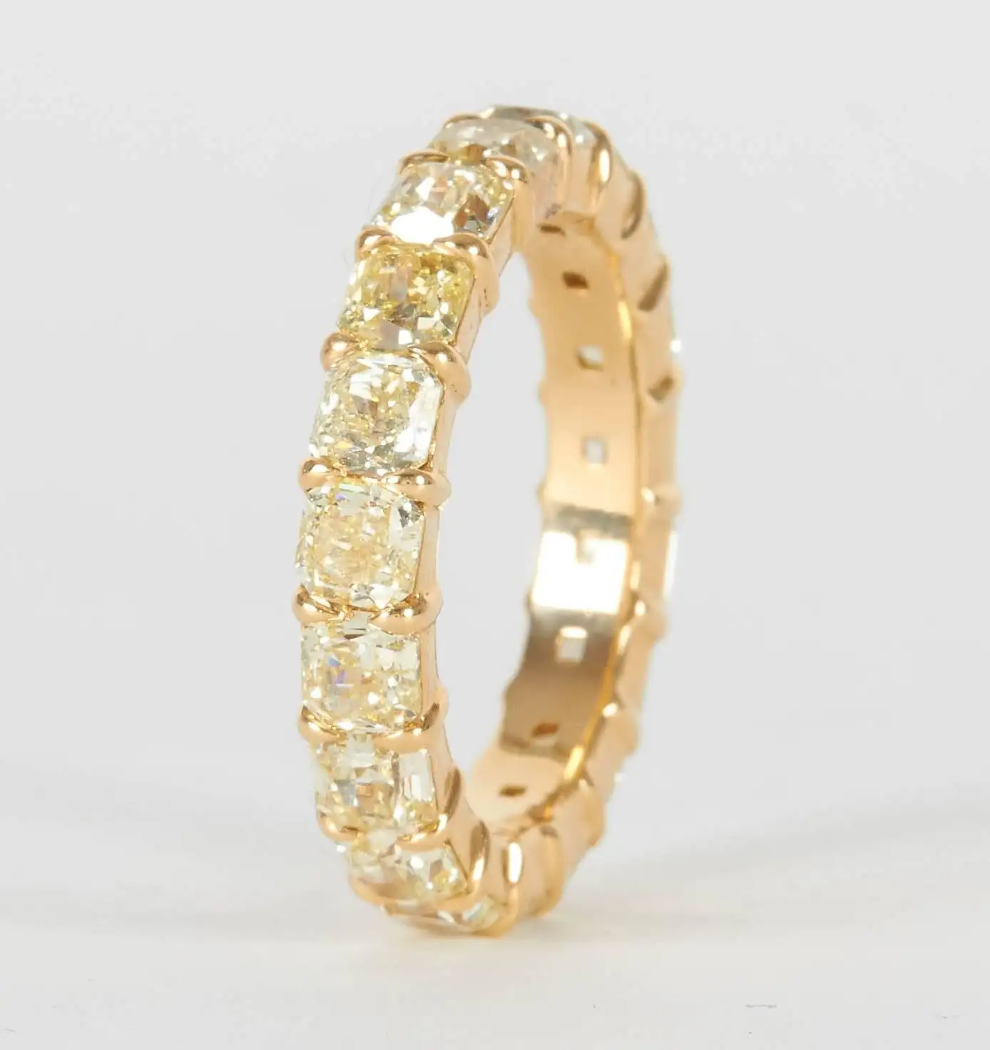 Yellow Diamond Gold Eternity Band Ring - Image 2